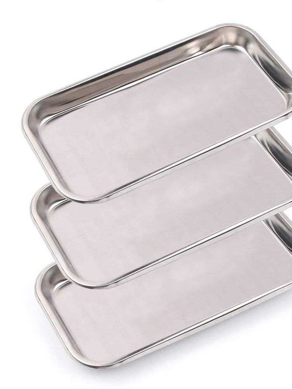 3 Pack Professional Medical Surgical Stainless Steel Dental Procedure Tray Thick